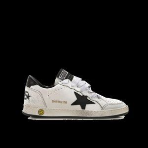 Golden Goose Kids Ball Star Sneakers - White Leather/Orange Tip